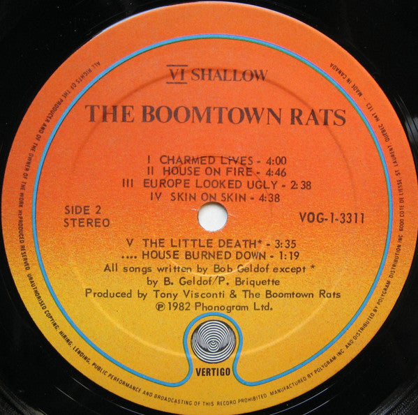 The Boomtown Rats : V Deep (LP, Album)