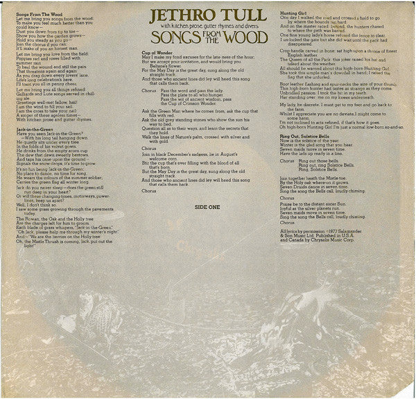 Jethro Tull : Songs From The Wood (LP, Album, Pit)