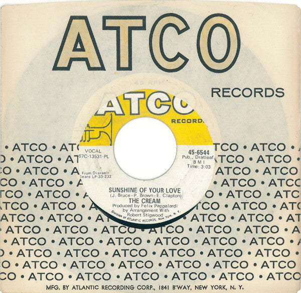 The Cream* : Sunshine Of Your Love (7", Single, Mono, PL )