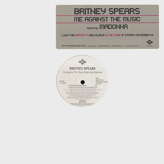 Britney Spears Featuring Madonna : Me Against The Music (12", Promo)