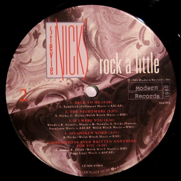 Stevie Nicks : Rock A Little (LP, Album, Club, Car)
