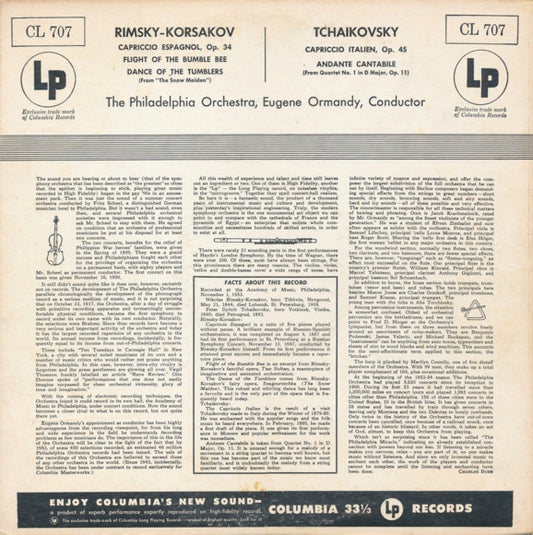The Philadelphia Orchestra, Eugene Ormandy : Capriccio (LP, Album, Mono)