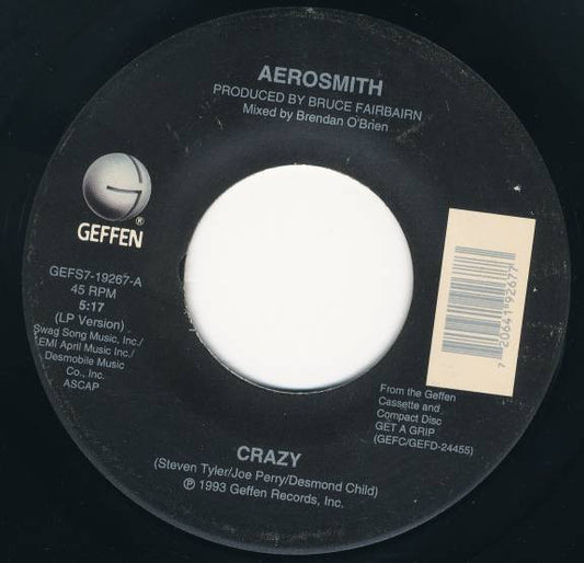 Aerosmith : Crazy (7", Single, Glo)