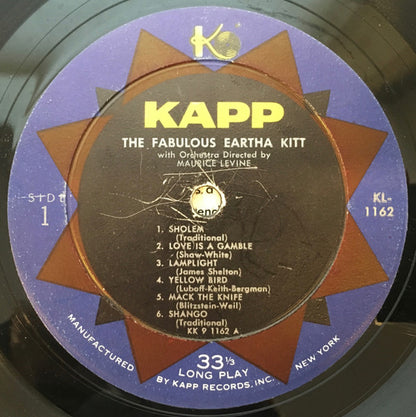 Eartha Kitt : The Fabulous Eartha Kitt (LP, Album, Mono)