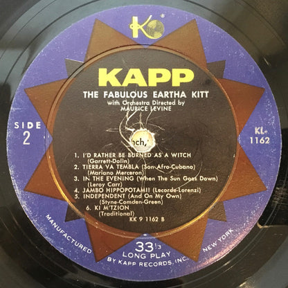 Eartha Kitt : The Fabulous Eartha Kitt (LP, Album, Mono)