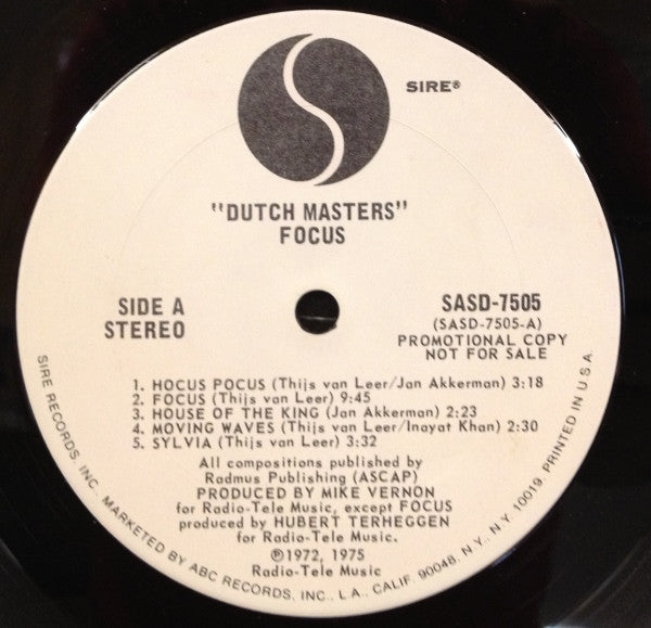 Focus (2) : Dutch Masters (LP, Comp, Promo)