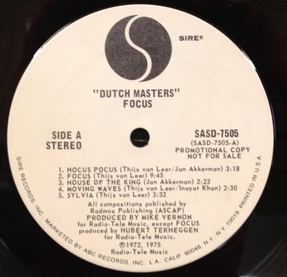 Focus (2) : Dutch Masters (LP, Comp, Promo)