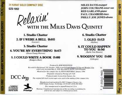 The Miles Davis Quintet : Relaxin' With The Miles Davis Quintet (CD, Album, Mono, RE, RM, 24 )