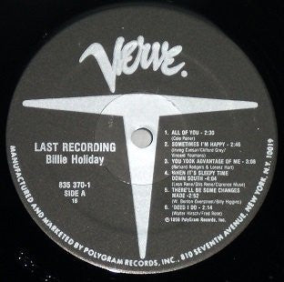 Billie Holiday With Ray Ellis And His Orchestra : Last Recording (LP, Album, RE)