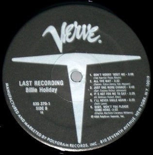 Billie Holiday With Ray Ellis And His Orchestra : Last Recording (LP, Album, RE)