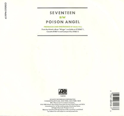 Winger : Seventeen (7")