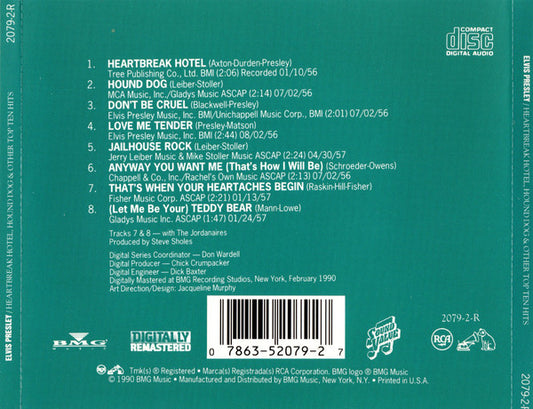 Elvis Presley : Heartbreak Hotel, Hound Dog & Other Top Ten Hits (CD, Comp, RM)