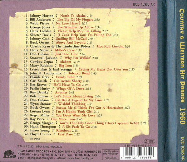 Various : Dim Lights, Thick Smoke & Hillbilly Music - Country & Western Hit Parade - 1960 (CD, Comp, Ltd)