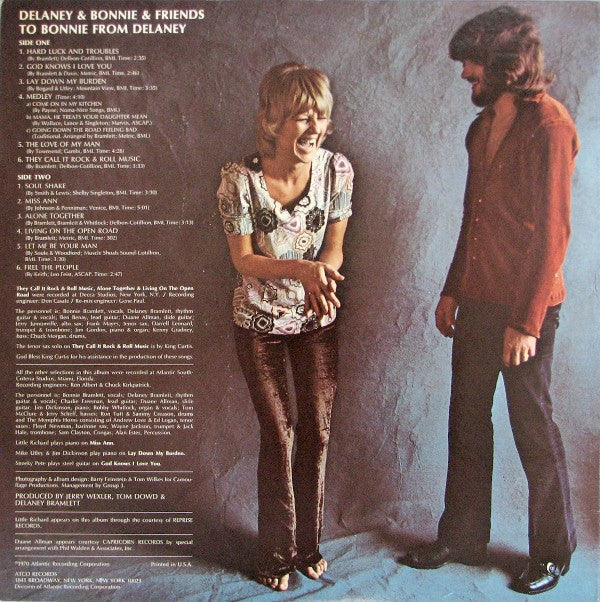 Delaney & Bonnie & Friends : To Bonnie From Delaney (LP, Album, MO )