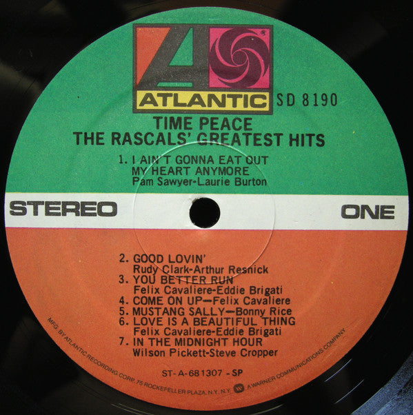 The Rascals : Time Peace: The Rascals' Greatest Hits (LP, Comp, RE, SP )