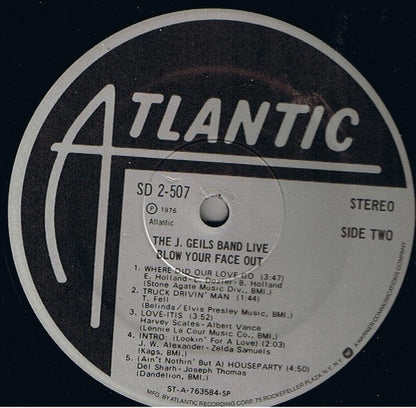 The J. Geils Band : Live - Blow Your Face Out (2xLP, Album, SRC)