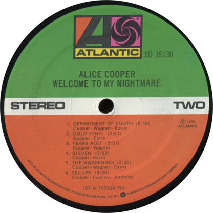 Alice Cooper (2) : Welcome To My Nightmare (LP, Album, Pre)