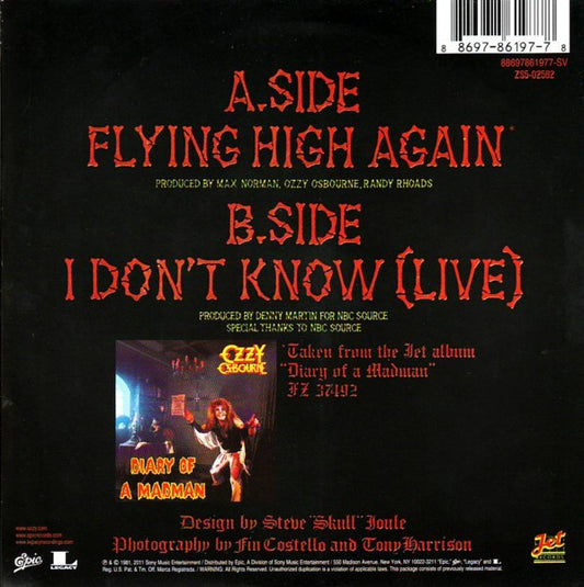 Ozzy Osbourne : Flying High Again (7", RSD, Single, RP)