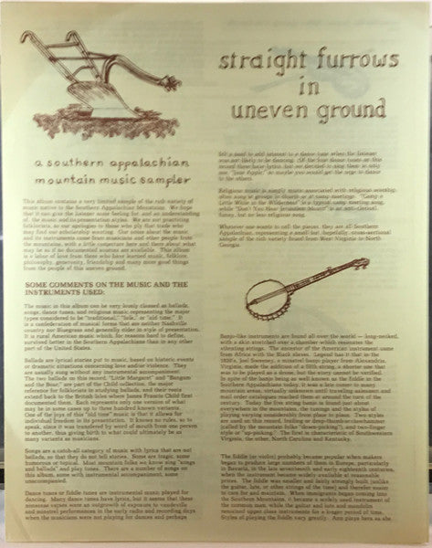 Straight Furrows : Straight Furrows In Uneven Ground (LP, Album)