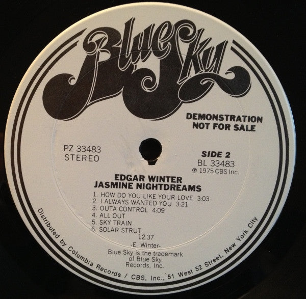 Edgar Winter : Jasmine Nightdreams (LP, Album, Promo)