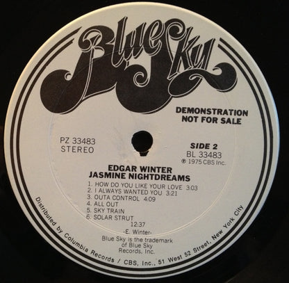 Edgar Winter : Jasmine Nightdreams (LP, Album, Promo)