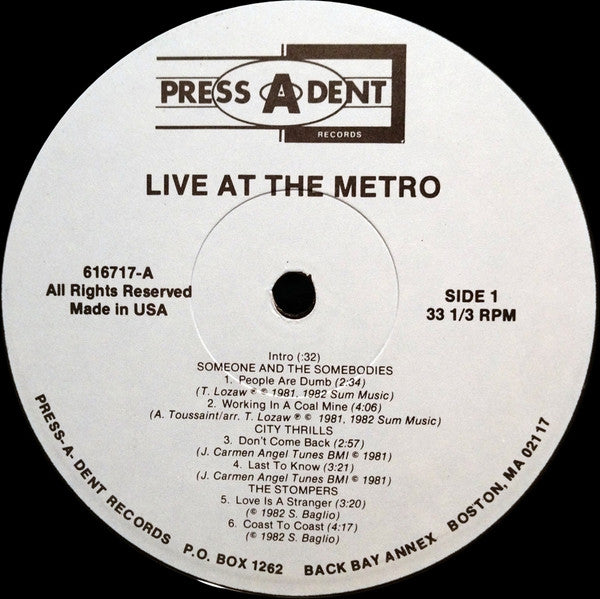 Various : Live At The Metro (LP, Comp)