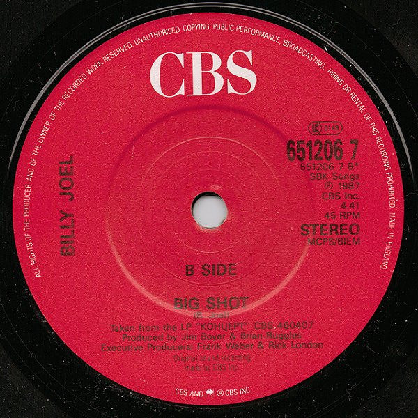 Billy Joel : Back In The U.S.S.R. (7", Single)