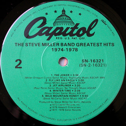 The Steve Miller Band* : Greatest Hits 1974-78 (LP, Comp, RE, Spe)