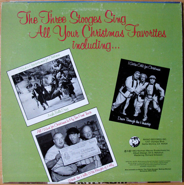 The Three Stooges : Christmas Time With The Three Stooges (12", EP, RE)