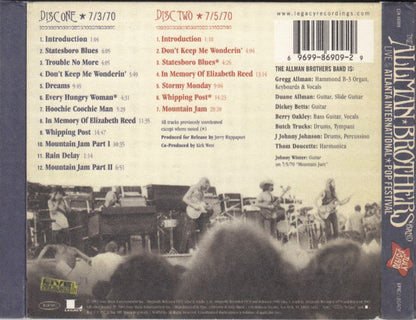 The Allman Brothers Band : Live At The Atlanta International Pop Festival July 3 & 5, 1970 (2xCD, Album)
