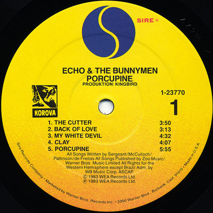 Echo & The Bunnymen : Porcupine (LP, Album, Win)