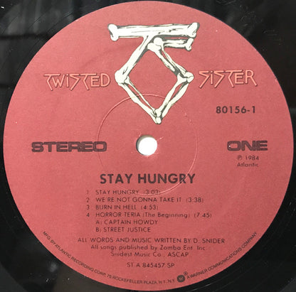 Twisted Sister : Stay Hungry (LP, Album, SP )