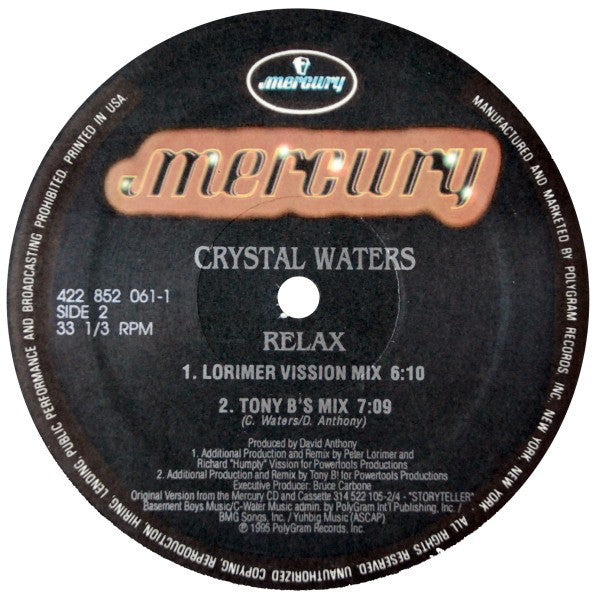 Crystal Waters : Relax (12")