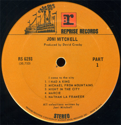 Joni Mitchell : Song To A Seagull (LP, Album, RP, Pit)