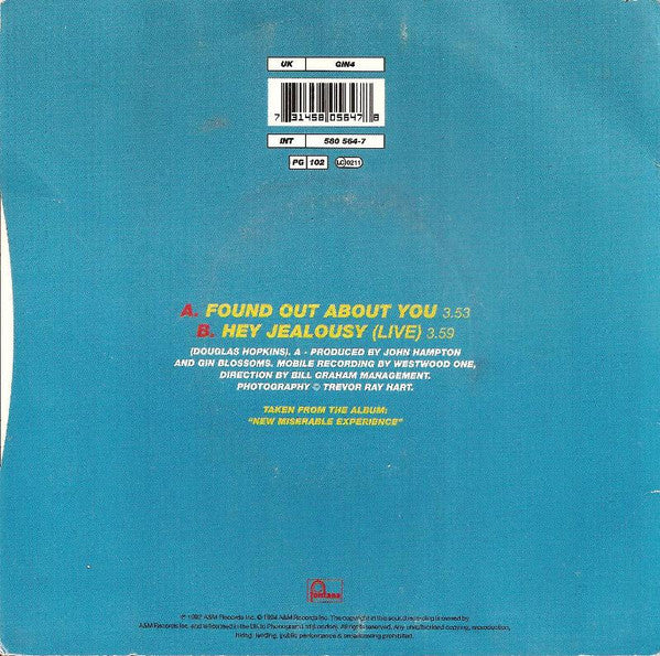 Gin Blossoms : Found Out About You (7", Ltd, Num)