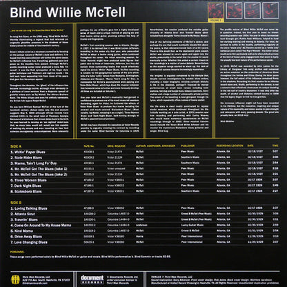 Blind Willie McTell : Complete Recorded Works In Chronological Order October 18, 1927 To November 29, 1929 (Volume 1) (LP, Comp)