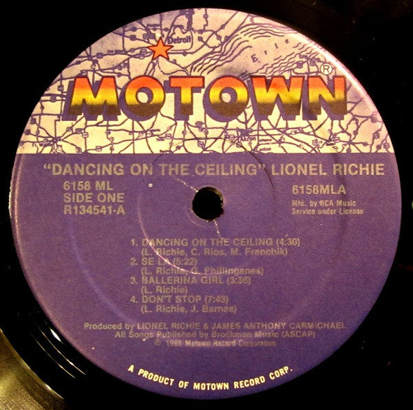 Lionel Richie : Dancing On The Ceiling (LP, Album, Club)