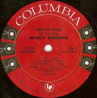 Marty Robbins : Gunfighter Ballads And Trail Songs (LP, Album, Mono)