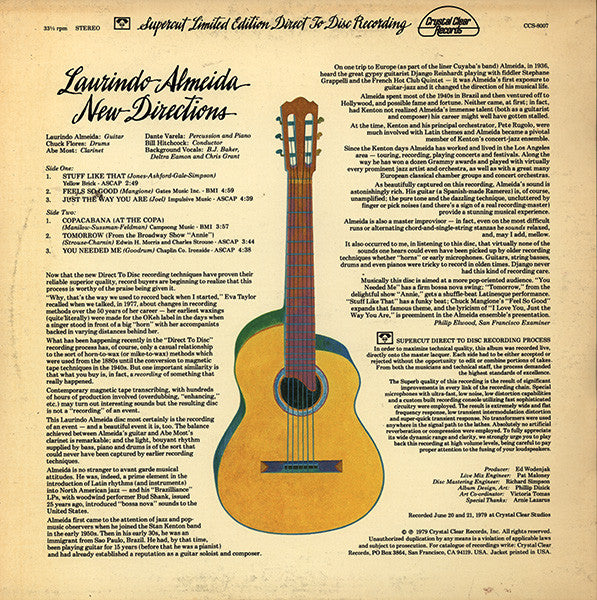 Laurindo Almeida : New Directions (LP, Album, Ltd, Dir)
