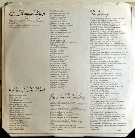 Strange Days : 9 Parts To The Wind (LP, Album)