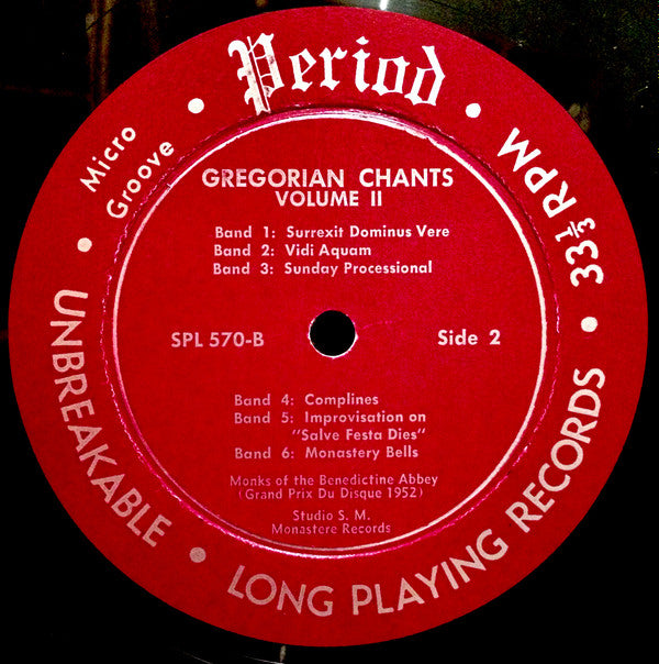 Monks Of The Benedictine Abbey : Gregorian Chants Volume 2 (LP, Mono)