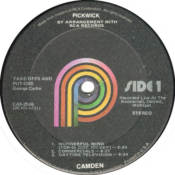 George Carlin : Take-Offs And Put-Ons (LP, Album, RE)