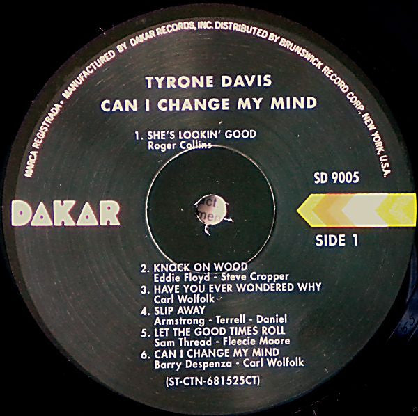 Tyrone Davis : Can I Change My Mind (LP, Album, RE)