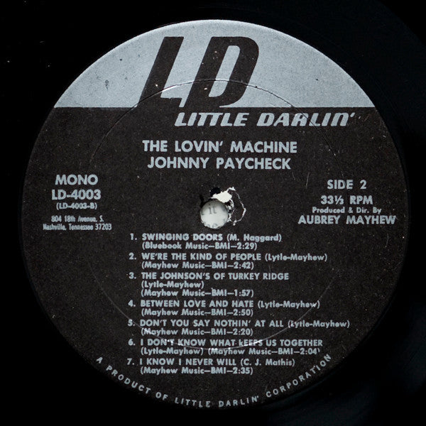 Johnny Paycheck : The Lovin' Machine (LP, Album, Mono)