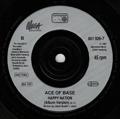 Ace Of Base : Happy Nation (7", Single, Inj)
