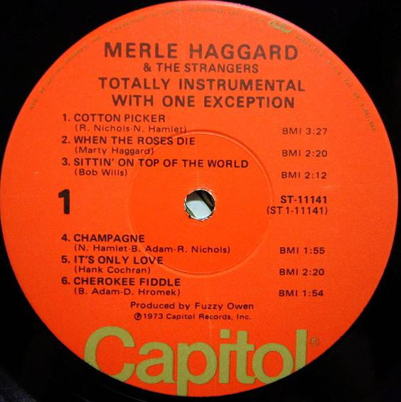 Merle Haggard And The Strangers (5) : Totally Instrumental With One Exception... (LP, Album)