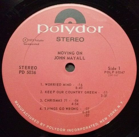 John Mayall : Moving On (LP, Album, PRC)