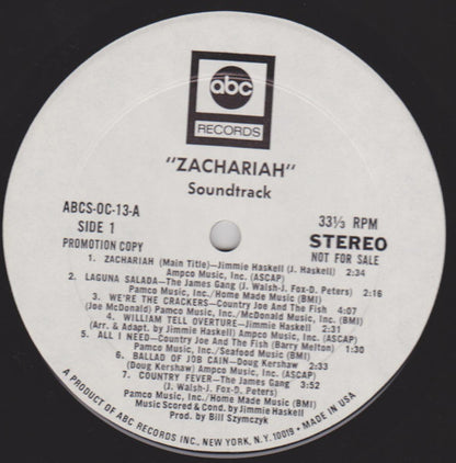 Various : Zachariah (Original Motion Picture Soundtrack) (LP, Promo)