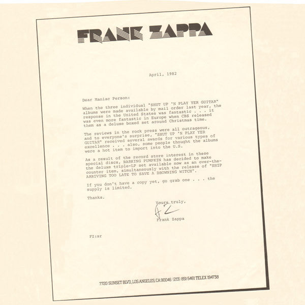 Zappa* : Ship Arriving Too Late To Save A Drowning Witch (LP, Album, Ter)