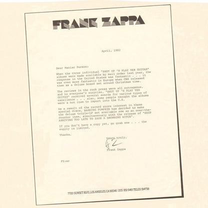 Zappa* : Ship Arriving Too Late To Save A Drowning Witch (LP, Album, Ter)
